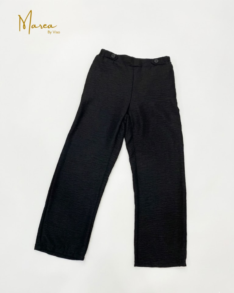 Pantalón negro de mujer elegante con par de botones frontales