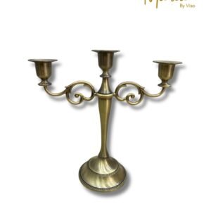 Candelabro única base con velero x3 bronce