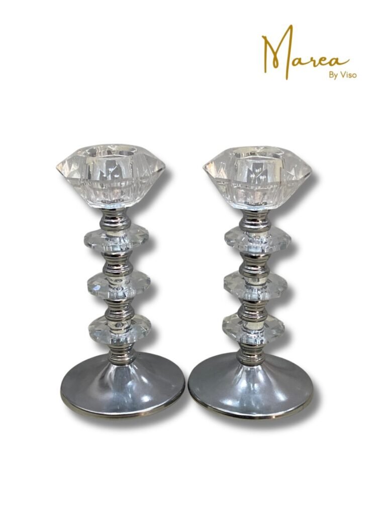 Candelabros en par en en forma de diamantes